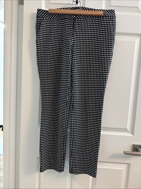 Express Black & White Gingham Straight-Leg Pants